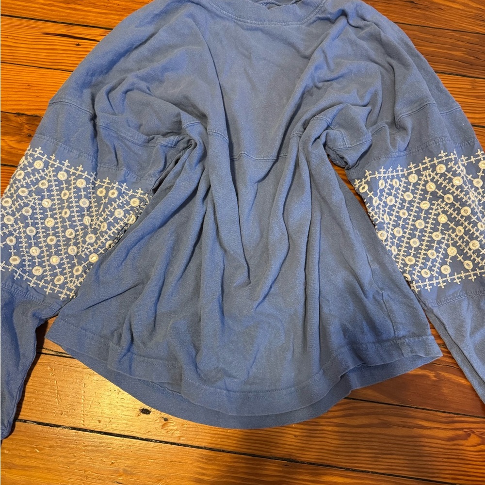 Urban Outfitters blue and White Embellished Blouse
